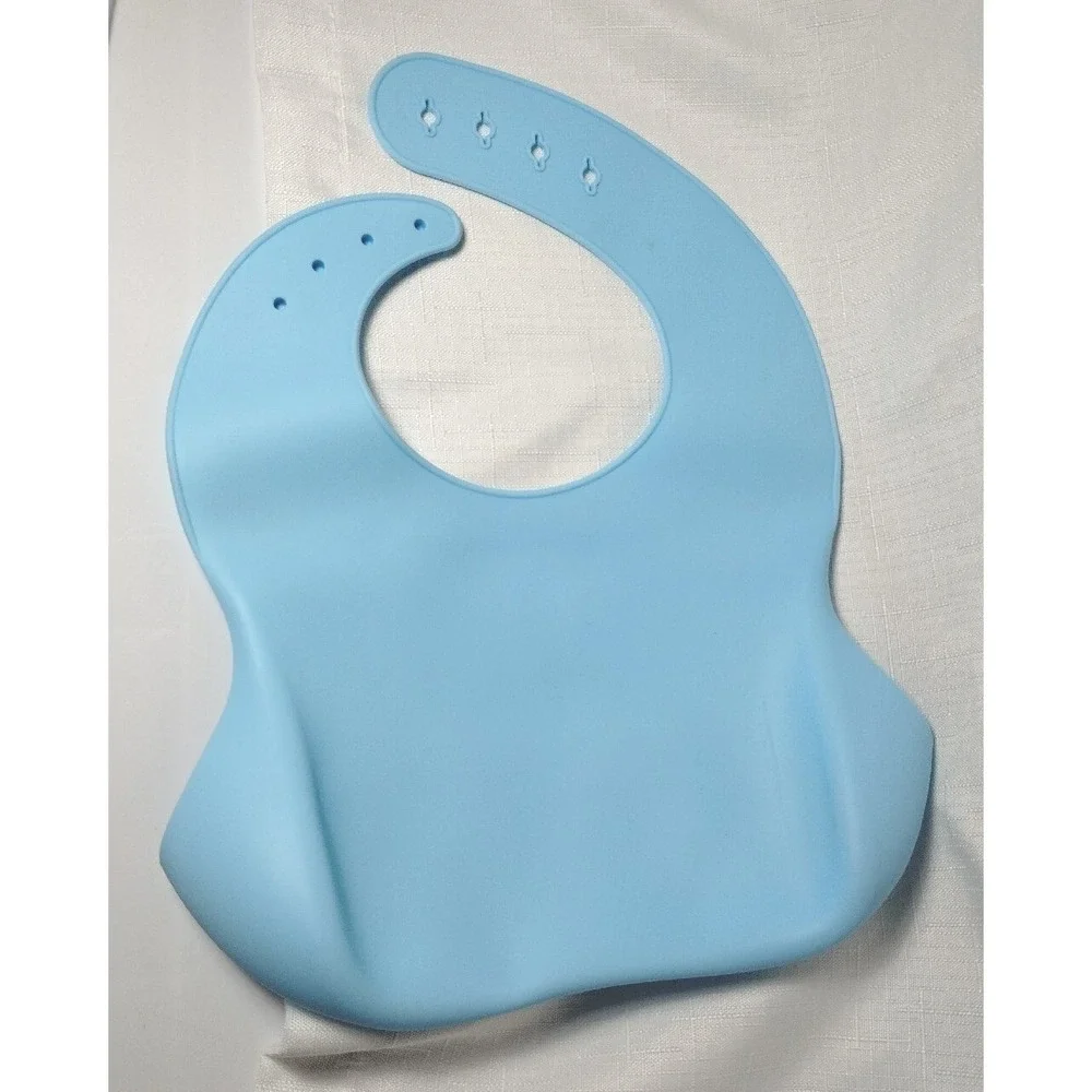 Silicone Bibs By KeaBabies! Lot Of 3 Adjustable Bibs In Blue, Teal & Green. EUC
